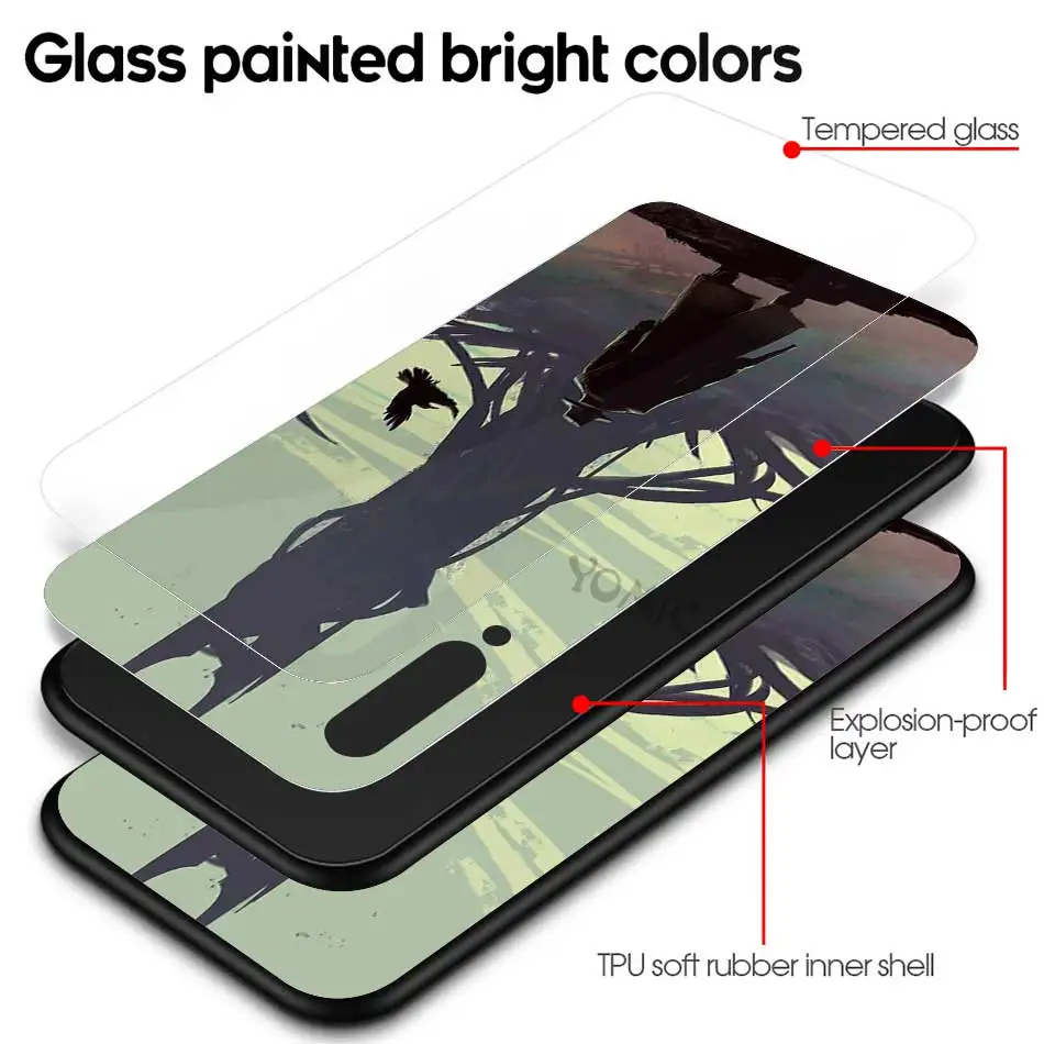 

The Dark Tower Tempered Glass Case for Xiaomi Redmi Note 9S 8 7 Mi Poco X3 NFC 8T 10 Lite 9T 9 10T Pro CC9E 9C Cover