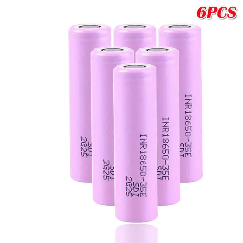 6pcs INR18650 18650 35e 3,7 v 3500mAh 13A разрядка литий-ионная аккумуляторная батарея для samsung 35E фонарик электронная сигарета - Цвет: 6pcs