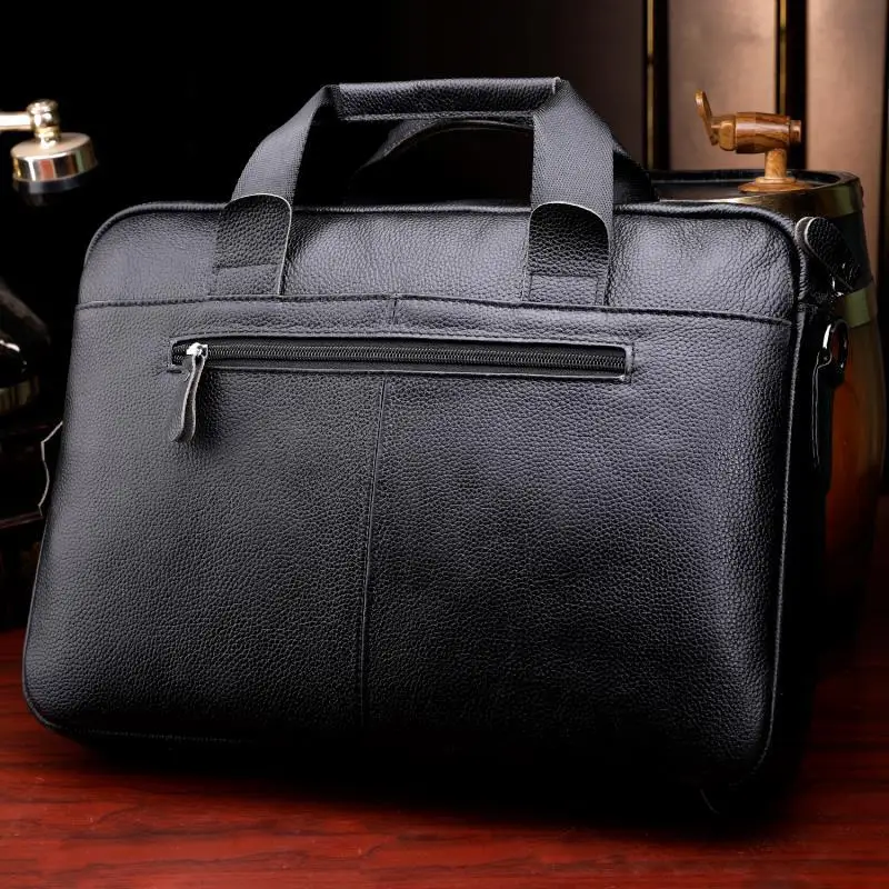 2020 New Business Men's Briefcase Genuine Leather Shoulder Messenger Bag 14&15.6 inch Laptop Bags Document Bag Handbag Men Bag