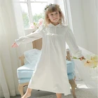 Детское платье лолиты для девочек принцесса трусы в винтажном стиле; С воротником в стиле Питер Пэн; Ночная рубашка. В викторианском стиле детская ночная рубашка для отдыха, одежда для сна