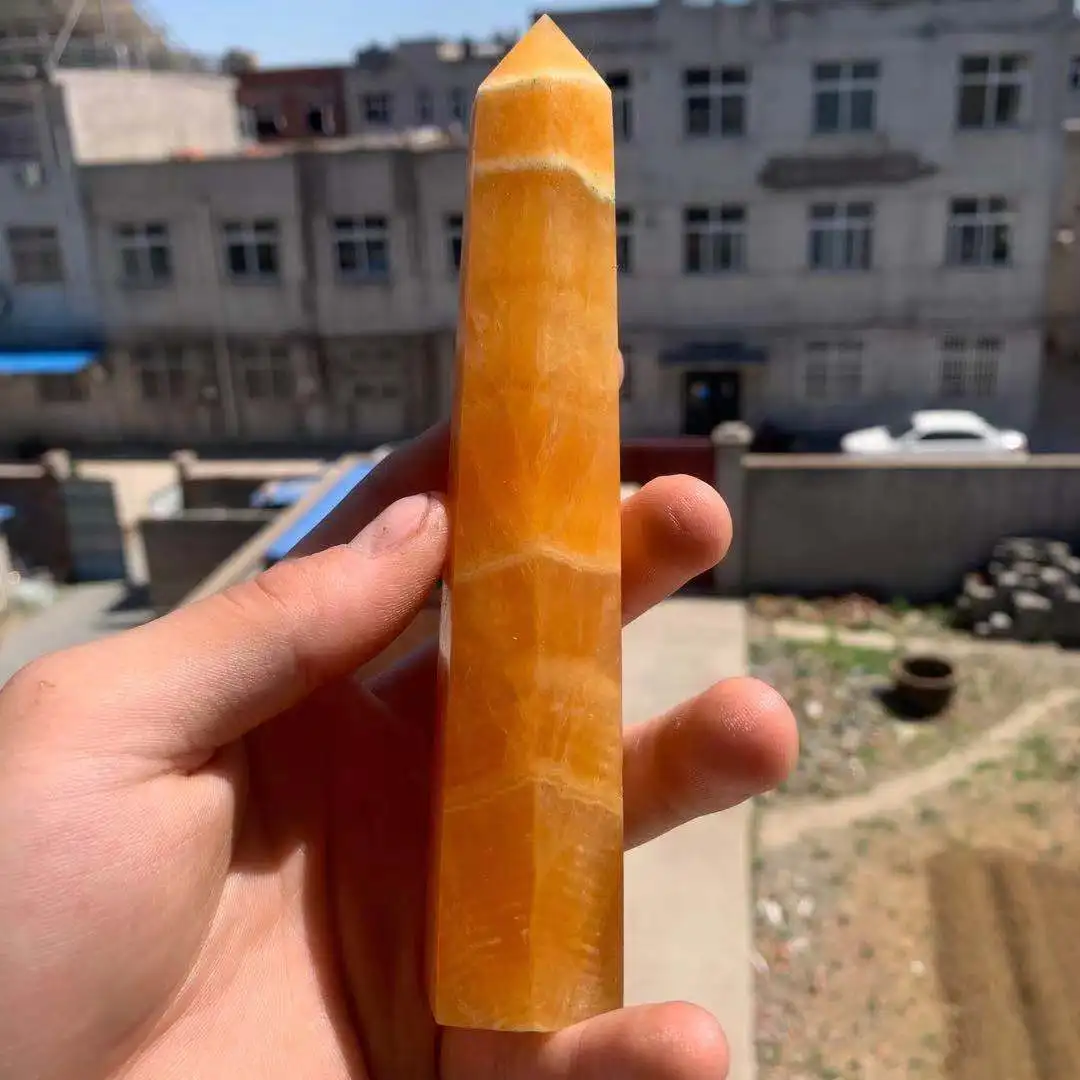 

Натуральный красивый золотой ледяной камень, колонна, натуральный лечебный кристалл, 11-13 см, аксессуары для домашней жизни, 1 шт.