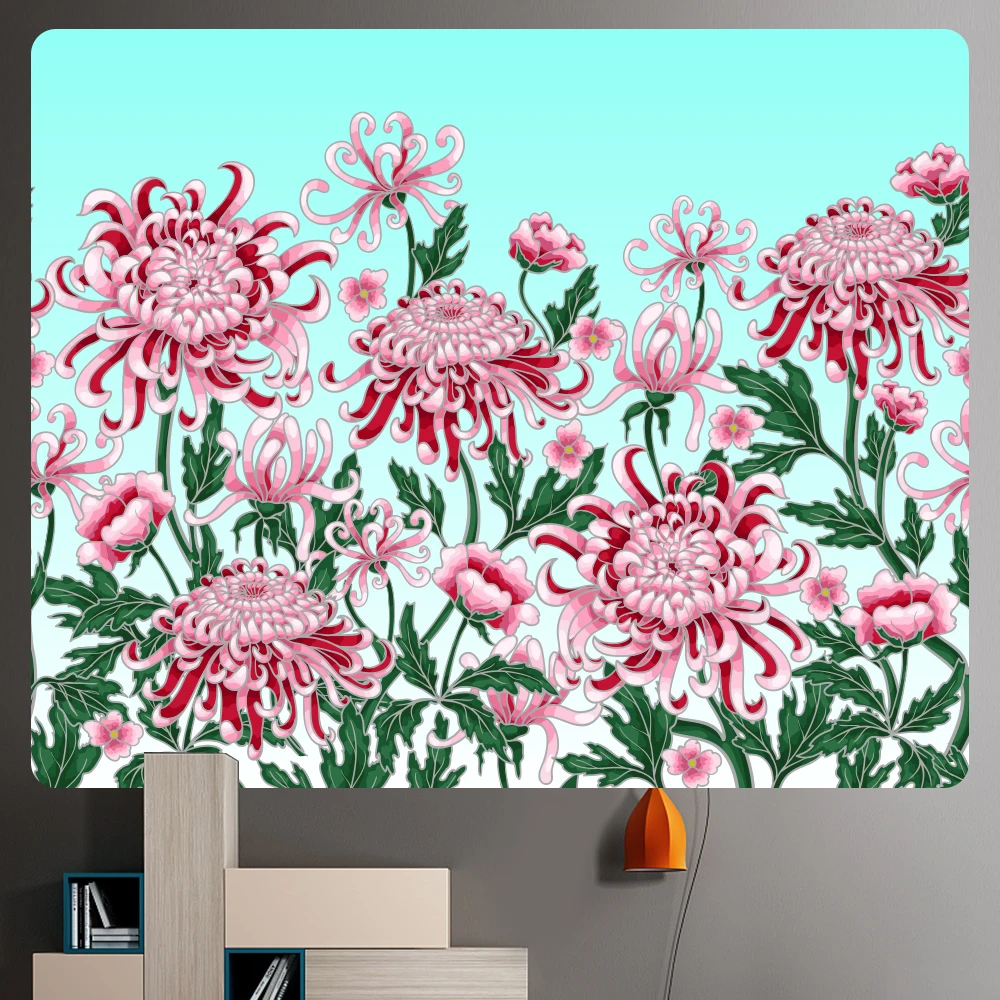 Красивые растения цветы искусственная психоделическая сцена богемная стена