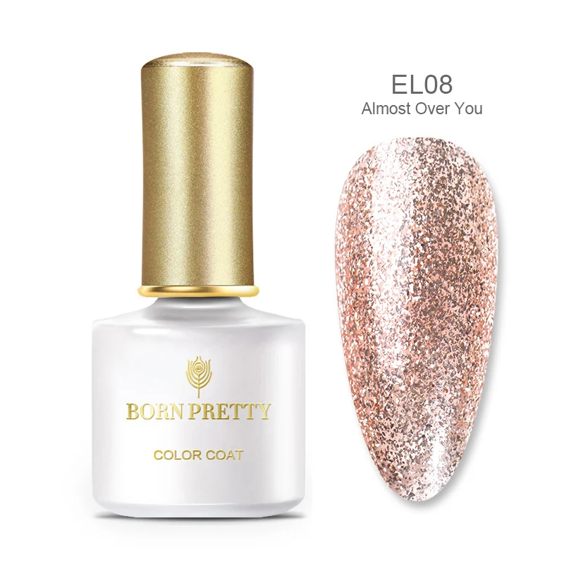 BP-EL08 BORN PRETTY Nude розовое золото замочить от Ультрафиолетовый гель с блестками УФ-гель для дизайна ногтей лак красочные блестки маникюр - Цвет: BP-EL08