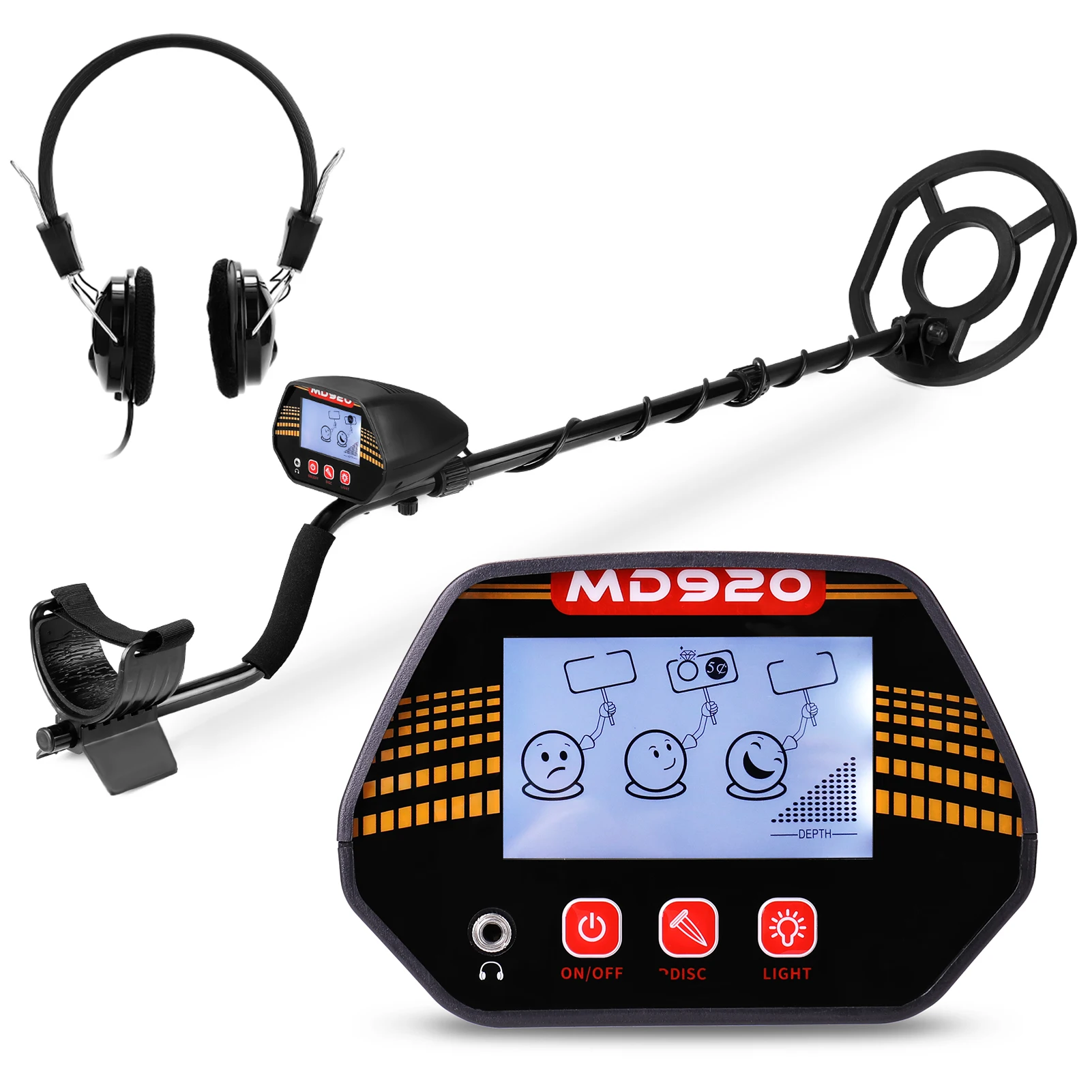 

MD920 Portable Metal Detector 10 Inch Search Coil Handheld Easy Installation High Sensitivity Metal Detecting Tool Treasure