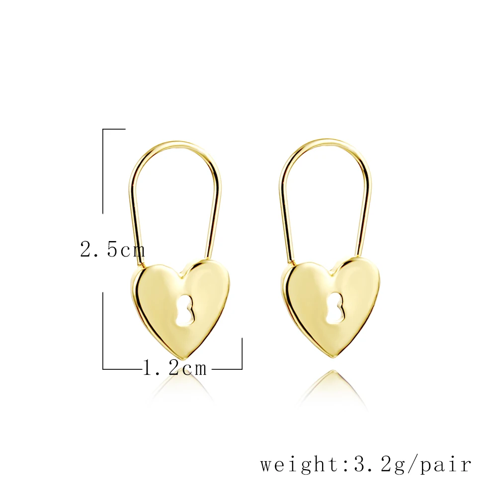 

Punk Style Heart Hoop Earrings for Women Gold Color Earrings Minimalist Wedding Jewelry