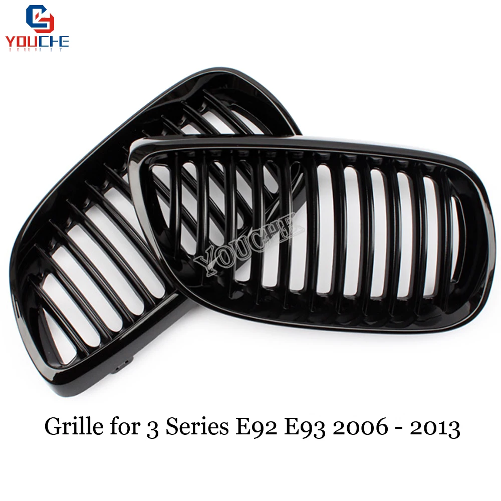 E92 E93 ABS Carbon Fiber Grille For BMW 3 Series 2006 - 2013 Coupe Cabriolet Front Bumper Replacement Grill Mesh | Автомобили и