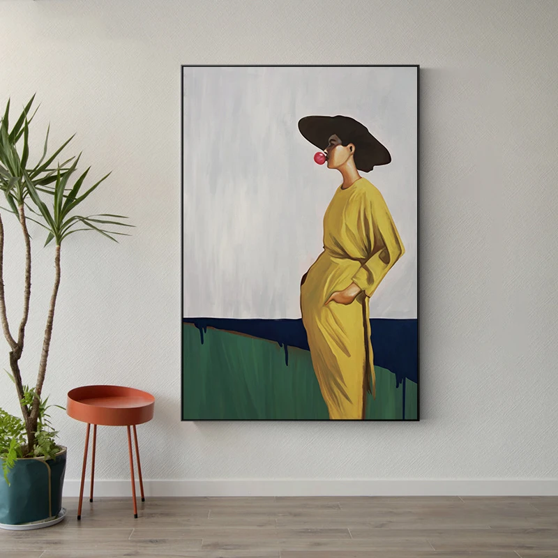 Современная привлекательная Женская Картина на холсте винтажная фигурка