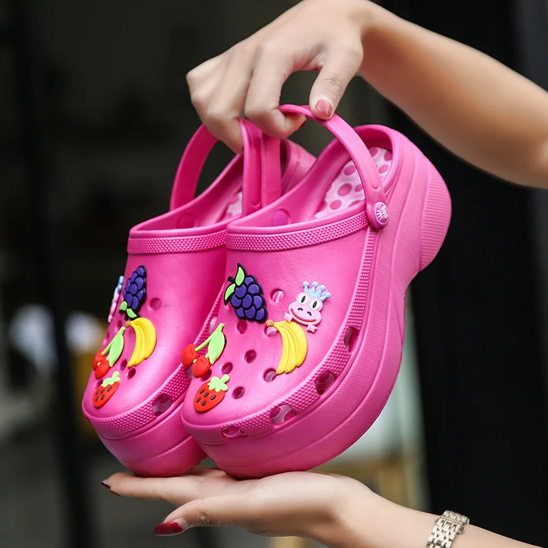 

Summer Women Sandals High Heels Cartoon Accessories Shoes For Women 2021 New Arrivals Female Slippers Casual Sandals Clog Shoes