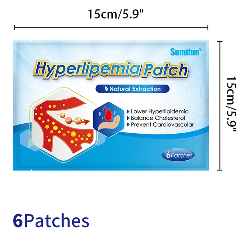 

6Pcs Hyperlipidemia Patch High Blood Lipids Burn Fat Relieve Vascular Congestion
