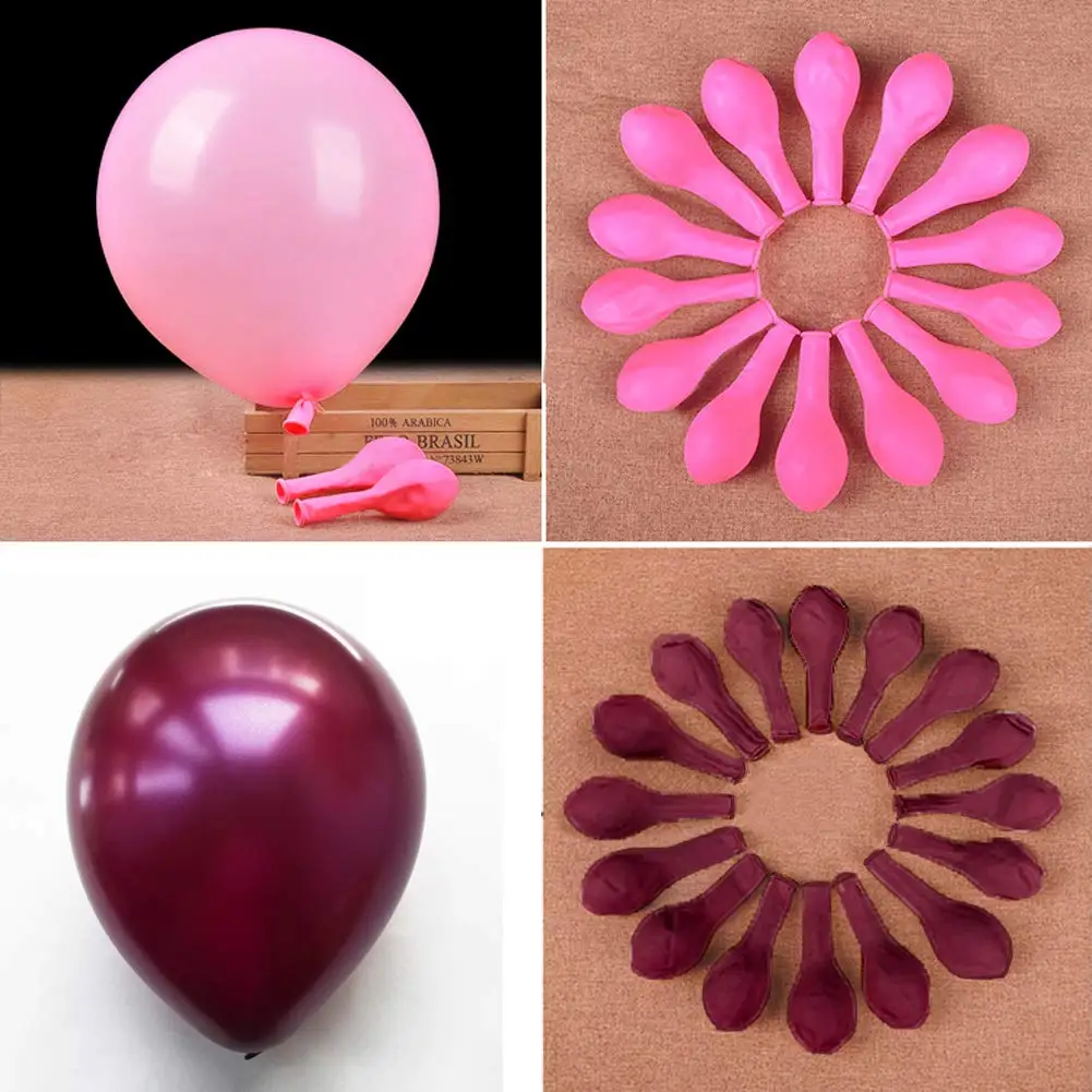 101 шт. бордовые воздушные шары розовые фотообои гирлянда декор для детской