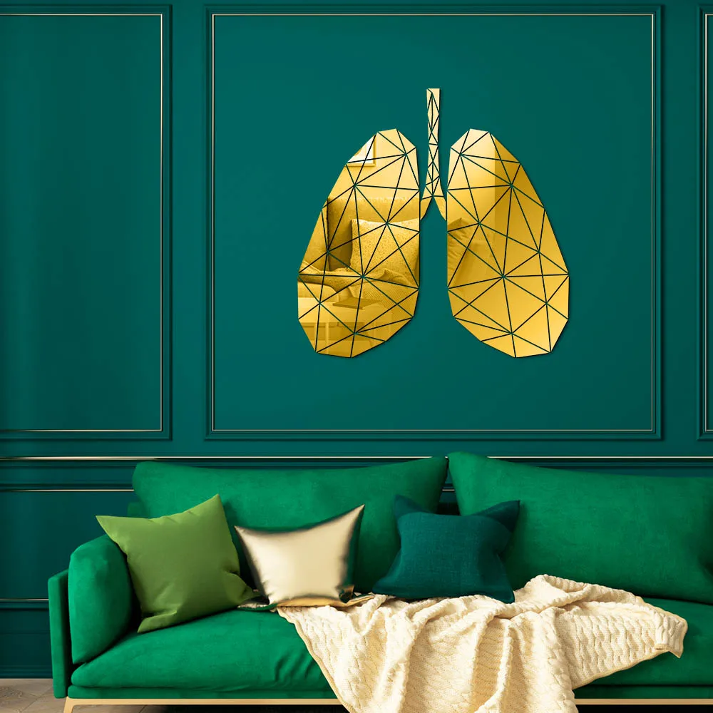 Анатомия легких акриловая зеркальная настенная художественная наклейка