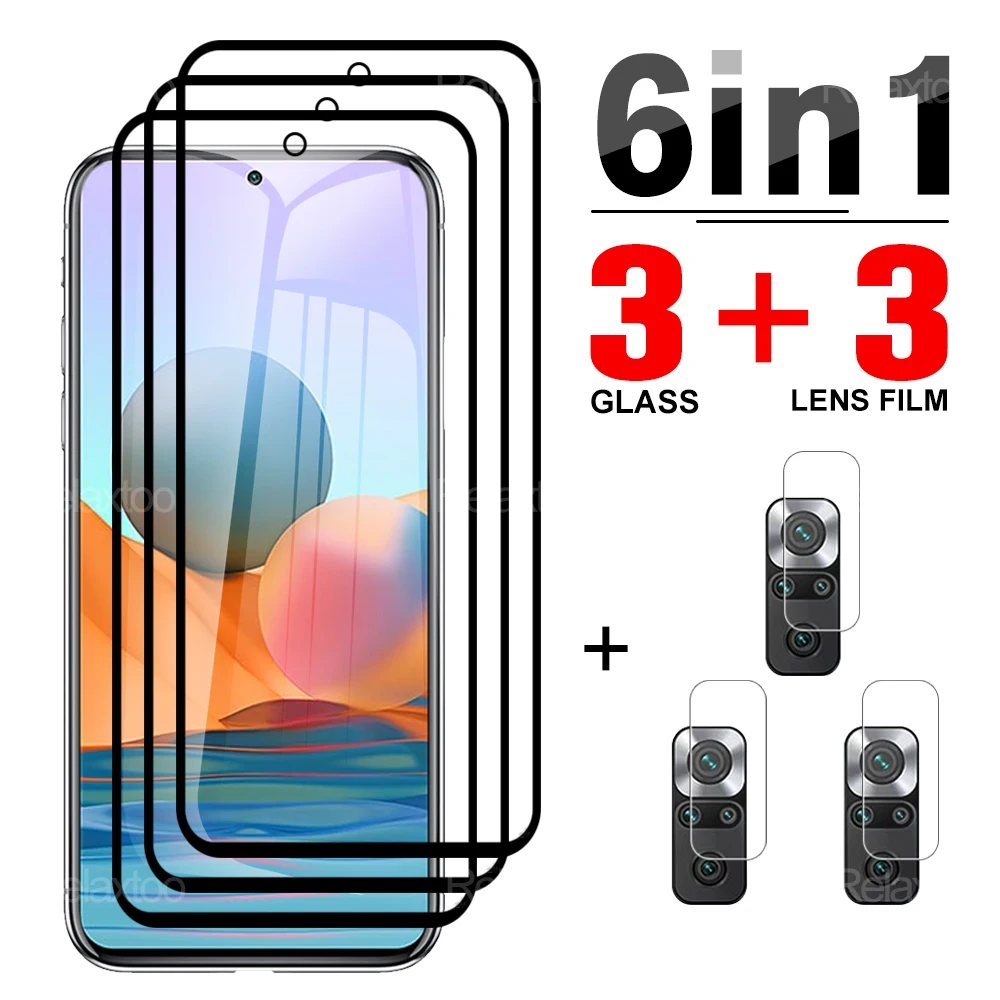 

Закаленное стекло 6 в 1 для Xiaomi Redmi Note 9s Note 9 Pro, для Redmi 9 9a 9c 9t Nfc Note 10 Note 10 Pro Note 10s k30, объектив камеры