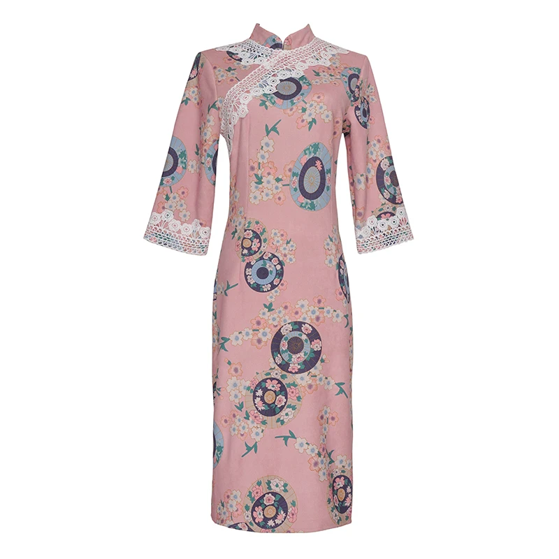 

Will spring and summer modified cheongsam deer velvet sleeves young Chinese style style restoring ancient ways of cultivate one'