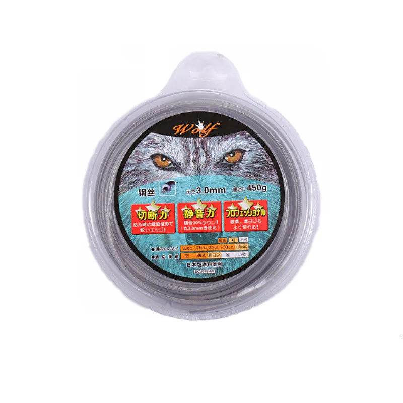 3.0MM 450G super quality Steel Nylon Grass trimmer line Twist pattern Serrated string trimmer line for weed cutter brush cutter