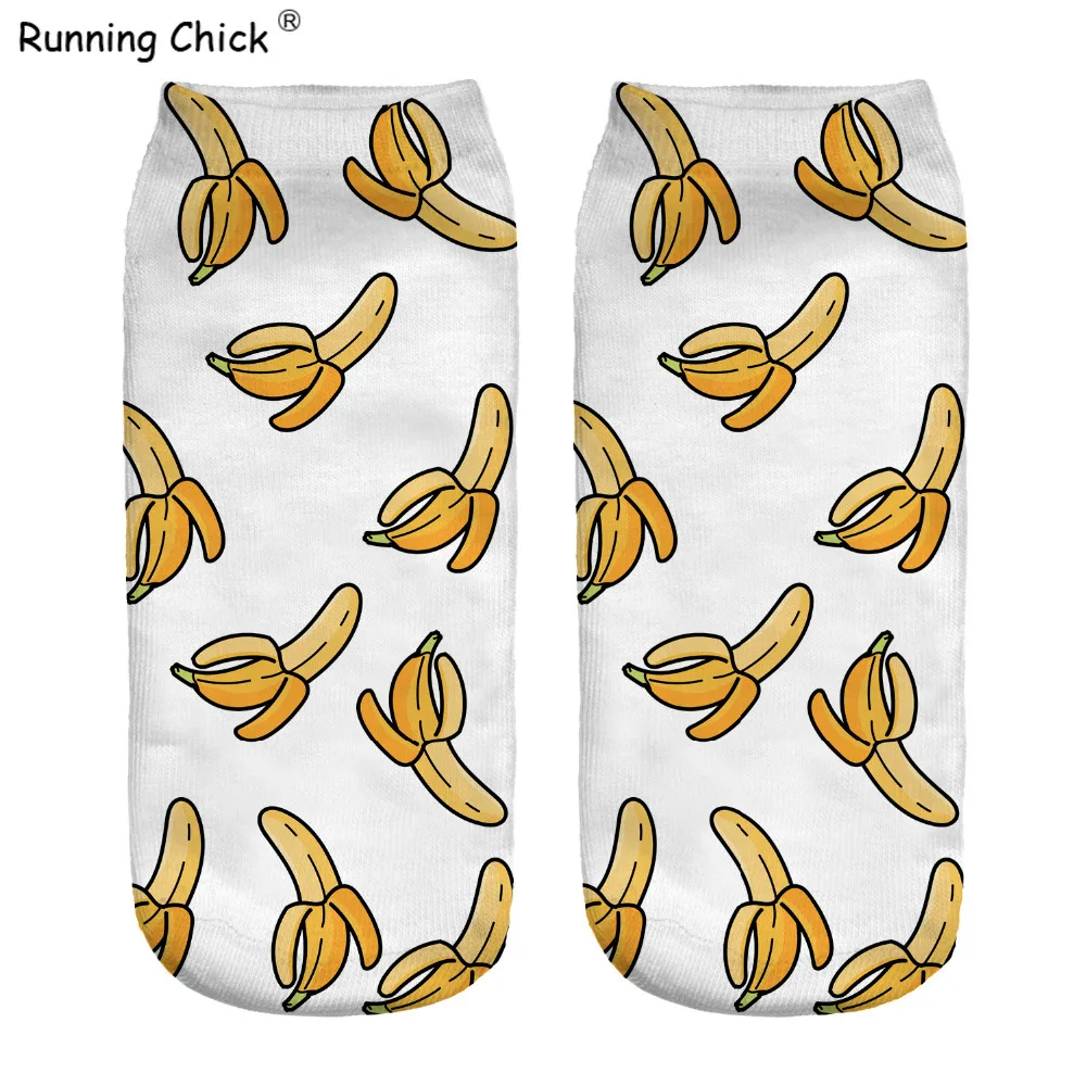 Хлопковые носки для бега желтые женские из полиэстера с 3d Цифровым принтом J2275 0 03
