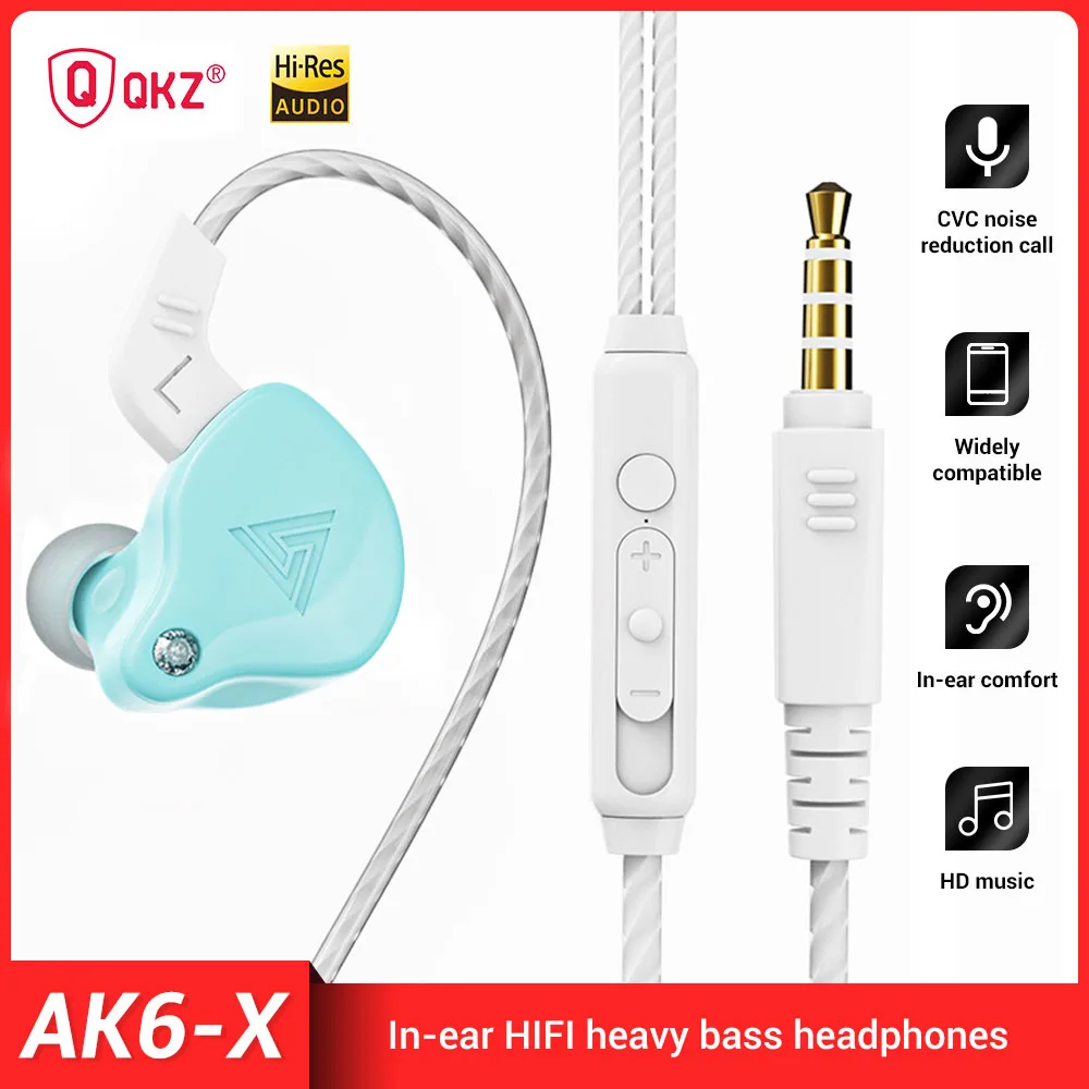 

Проводные Hi-Fi наушники-вкладыши QKZ AK6-X fone AK6 3,5 мм, музыкальные спортивные наушники, стереонаушники с басами, игровая гарнитура X3UC