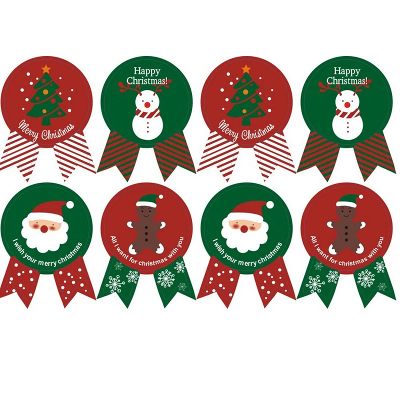 

10 Sheets Cute Cartoon Christmas Theme series Badge Design DIY Seal Sticker Gift Sticker Gift Label Christmas Decoration Gadges