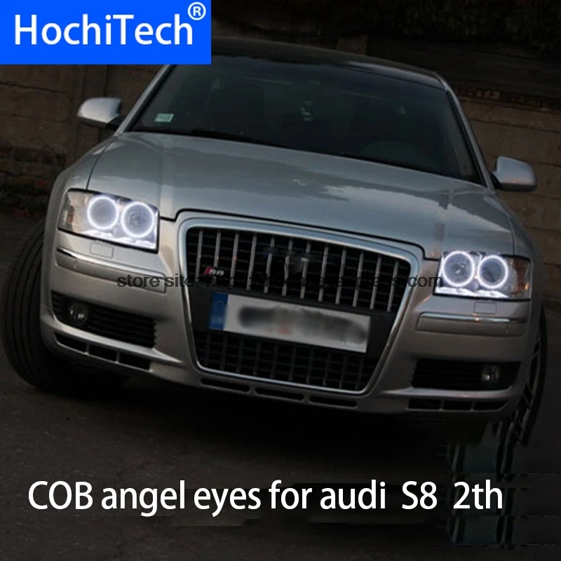 

For Audi S8 Second generation 2002 - 2009 COB Led day Light White Halo Cob Led Angel Eyes Ring Error Free Ultra bright