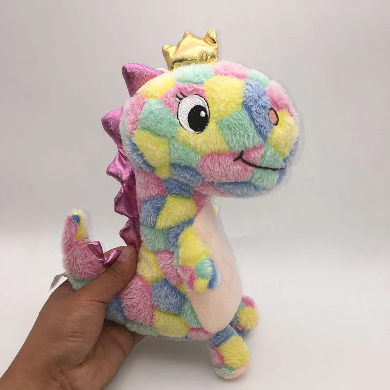 

Wholesale 1lot=5pcs Color dinosaur wearing crown dragon plush toys grab machine small doll wedding gifts