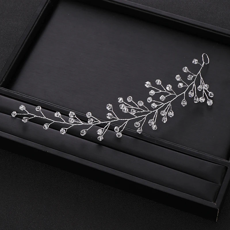 Свадебные аксессуары для волос с кристаллами серебристого цвета тиара невесты