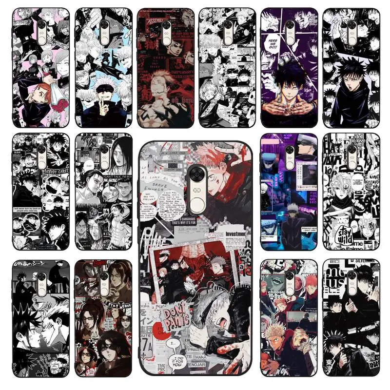 

FHNBLJ Jujutsu Kaisen Anime Phone Case for RedMi 4X 5 plus 5 6 7 8 9 A 6pro Go K20 cover