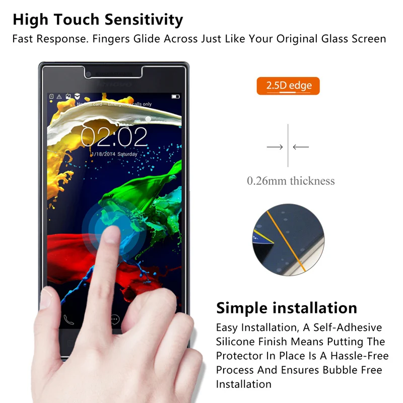 

2PCS HD Hard Knockproof Protective Glass For S5 Pro S60 S650 S850 S860 S960 Screen Protector For Lenovo K5 Pro P1 P2 P780