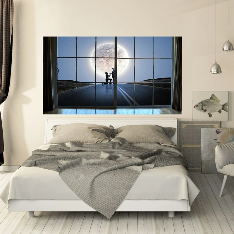 Propose Marriage 3D Headboard Wall Decal Art Vinyl Bedside Sticker Mural Decor | Дом и сад
