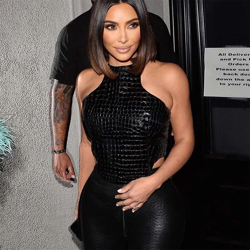 Женский укороченный топ Meyoung на бретелях из полиэстера обрезанный спине молнии