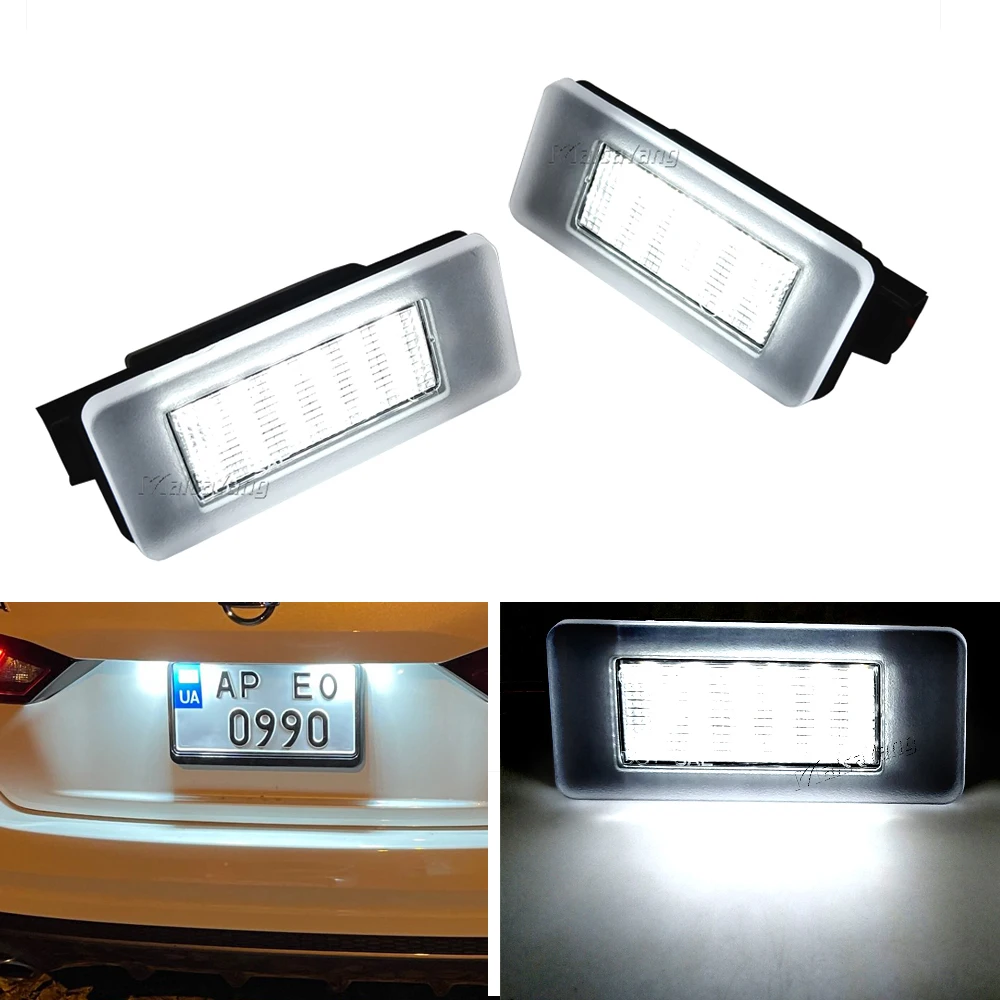 

2Pcs LED License Plate Lights 265108990E For Nissan Altima 2019 2020 Serena C27 Suzuki Landy 2016- Dacia Duster 18 lamp beads