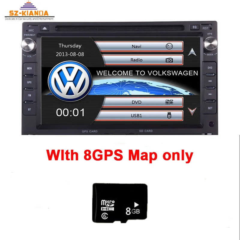 8GB SD GPS MAP " сенсорный автомобильный dvd-плеер с экраном для VW Golf4 T4 Passat B5 Sharan с 3g gps Bluetooth Радио Canbus SD USB камера+ 8 Гб карта - Цвет: 8GB SD GPS MAP