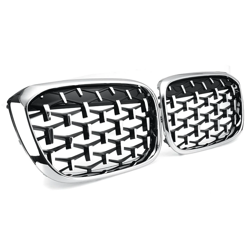 

New Diamond Grills Meteor Style Replace Grille Car Front Bumper Grill for BMW X3 X4 G01 G08 G02 2018-2020 Chrome
