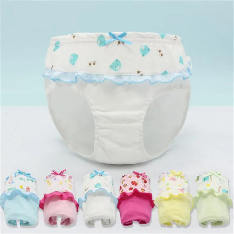 Weoneit/12 шт./лот хлопковое нижнее белье для маленьких девочек цветные детские трусы