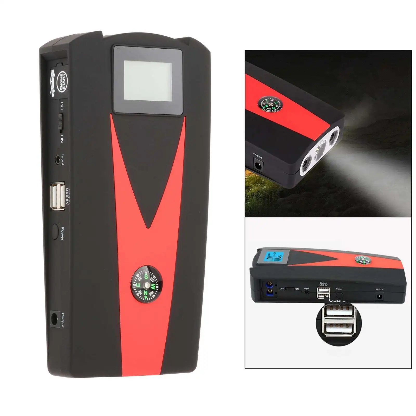 

12000mAh 12V Car Jump Starter Portable Power Bank Battery Booster Charger US