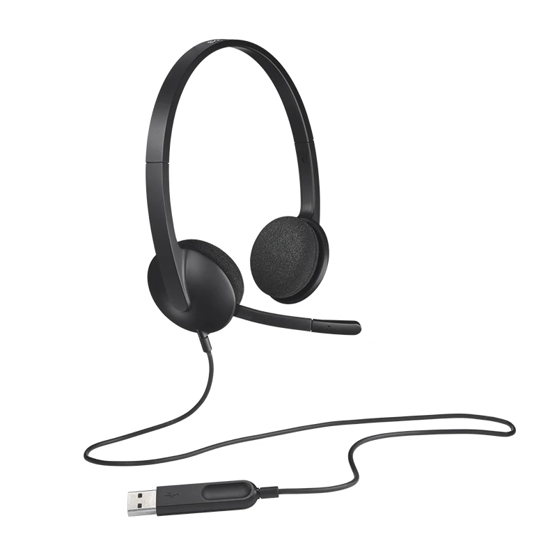 Оригинальные компьютерные наушники Logitech H340 с USB-разъемом предназначенные для