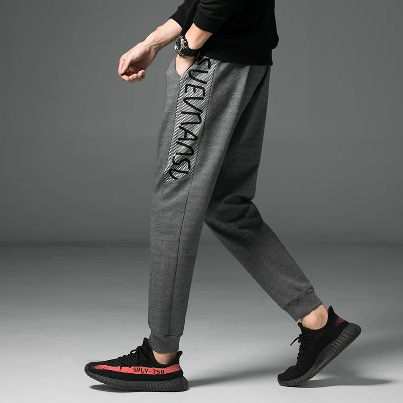 Мужские штаны для бега хлопковые спортивные оверсайз повседневные брюки фитнеса