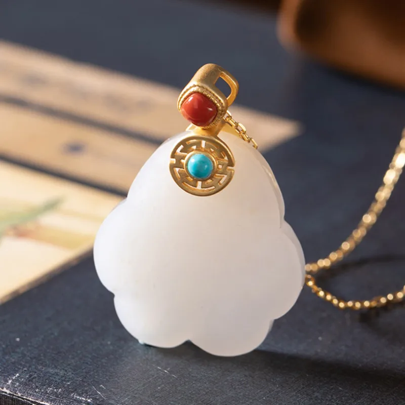 

Uglyless Lovely Penguin Necklaces for Women Natural Gemstones Jade Animals Pendants + Chain Turquoise Agate Jewelry 925 Silver