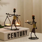 Металлический Подсвечник в скандинавском стиле, креативный Железный мужской подсвечник с абстрактными персонажами, фигурки ручной работы, украшение для дома и свадьбы, художественный подарок