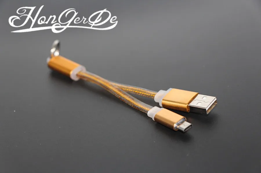 Кабель для сотового телефона 135 мм разъем USB зарядное устройство Синхронизация usb кабель для V8 смартфон внешний аккумулятор - Цвет: Золотой