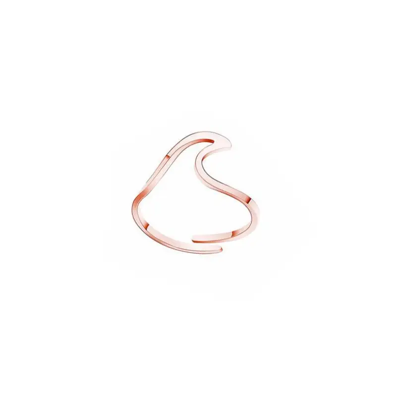

New Arrival Stainless Steel Wave Rings for Women Adjustable Anel Ocean Wave Thumb Ring Party Gift bague femme