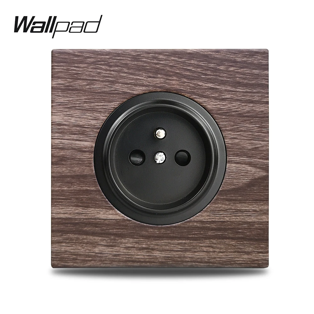 Aluminum Wood Wallpad L6 Подлинная древесина Panel16A французский Электрический розетка настенный, мощность пластины - Тип: Aluminum Wood
