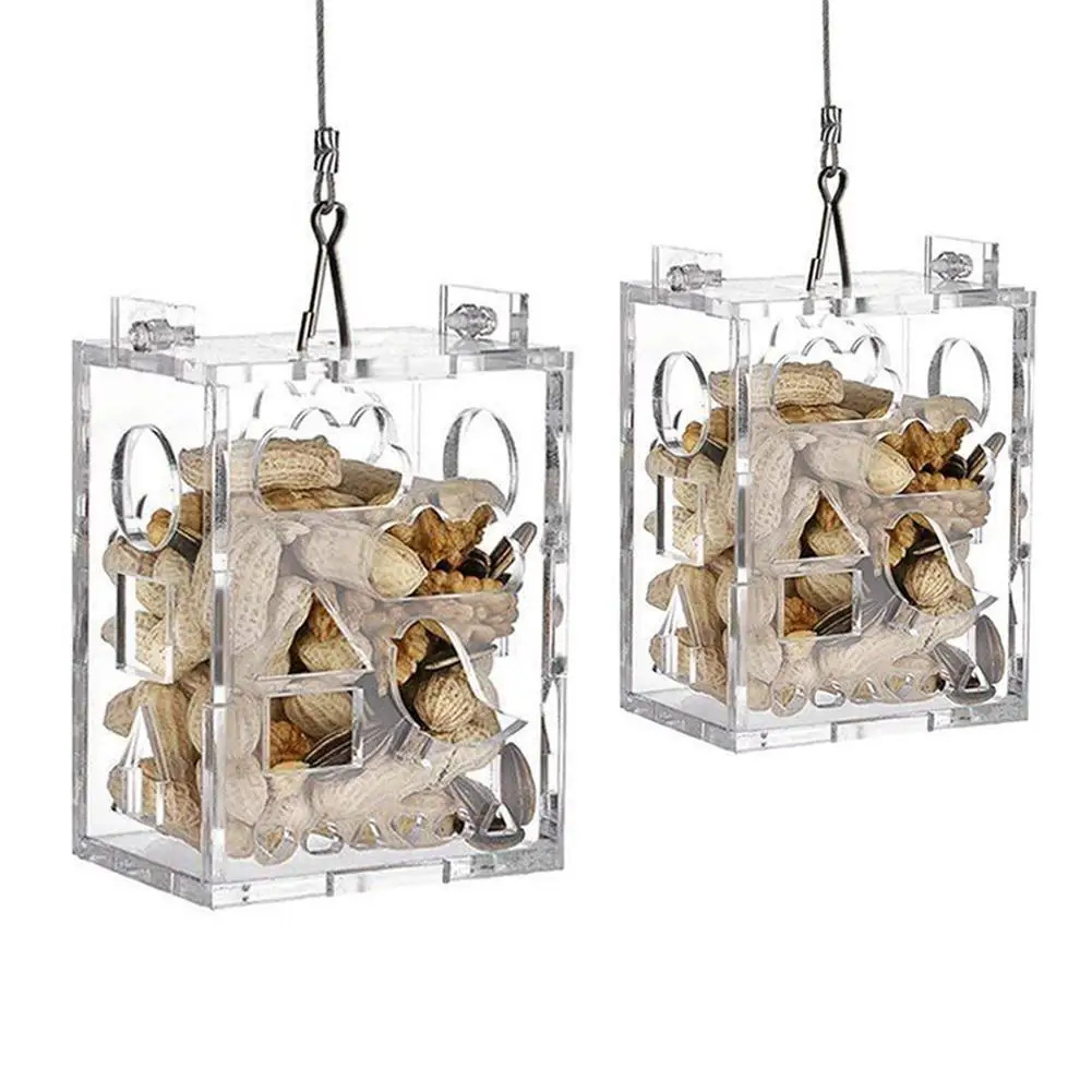 Прозрачная подвесная кормушка из акрила для попугая | Дом и сад