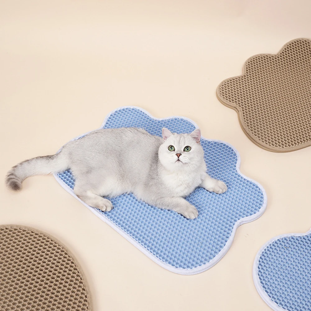 

Waterproof Pet Cat Litter Mat Double Layer Non-Slip For Cats Pets Litter Trapping Pets Litter Mat Cat Bed Pads House Clean Mat