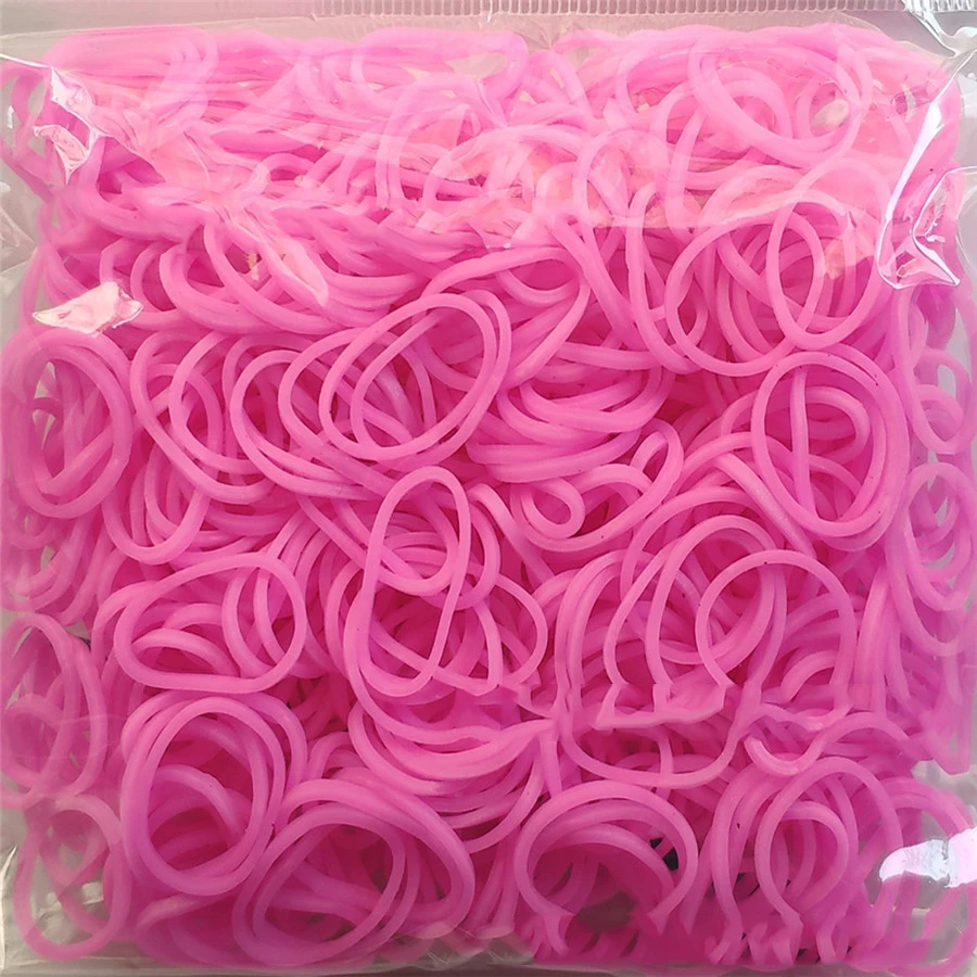 Pink 600 эластичные разноцветные резиновые браслеты для ткацких станков, сменные резиновые браслеты для детей, подарки, рождественские украшения своими руками - Окраска металла: Pink