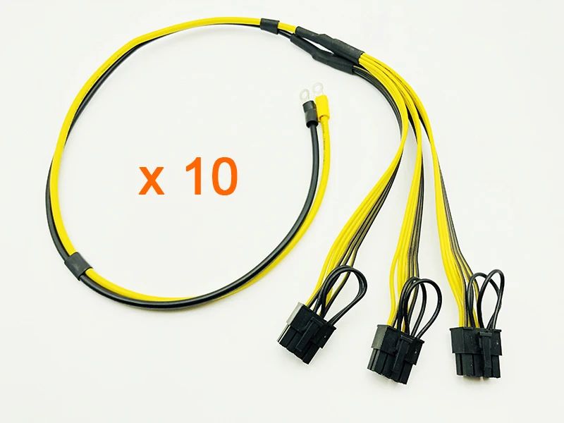 10PCS Power Supply Cable 8Pin Video Card Cables O Terminal to 8Pin Adapter Cable 12AWG+18AWG Splitter Wire for Miner Mining BTC