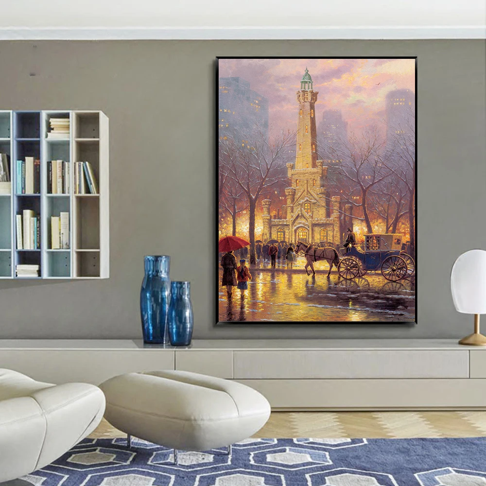 Настенная картина с рисунком в виде пейзажа|Рисование и каллиграфия| |