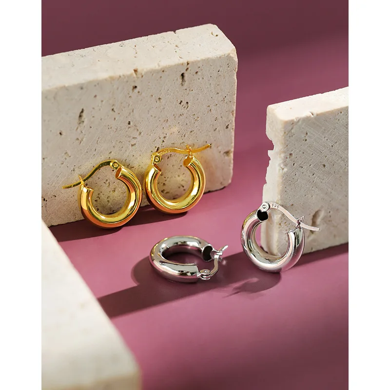 SHANICE Ins серьги-гвоздики из стерлингового серебра S925 толстые круглые в стиле