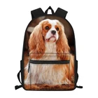 Школьные рюкзаки для девочек-подростков, многофункциональные сумки для ноутбука для средней школы с собакой кавалером киром, Чарльзом спаниелем
