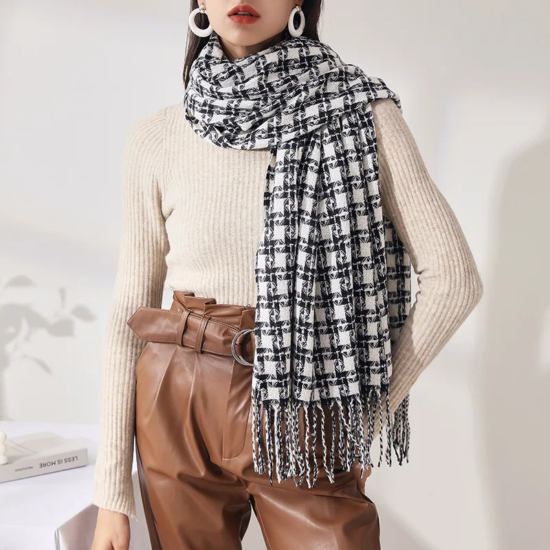 

Winter Sweet Plaid Scarf Imitation Cashmere Warm Scarf Medium And Long Shawl Scarf For Women