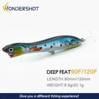 wondershot b04 popper fishing lures 2020 new floating 135mm 106mm wobblers long casting goood action hard bait