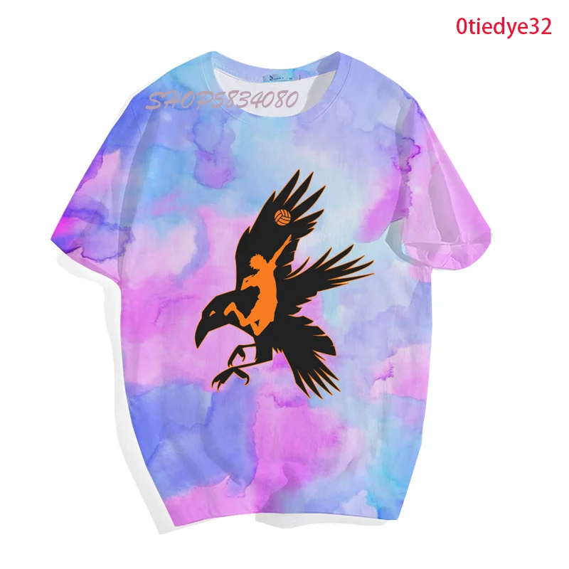 

Haikyuu Funny Cartoon Tee Shirt Men Japan Anime Fashion Tie Dye T Shirt Brand Casual Loose Tops Male Hip Hop Harajuku T-Shirts